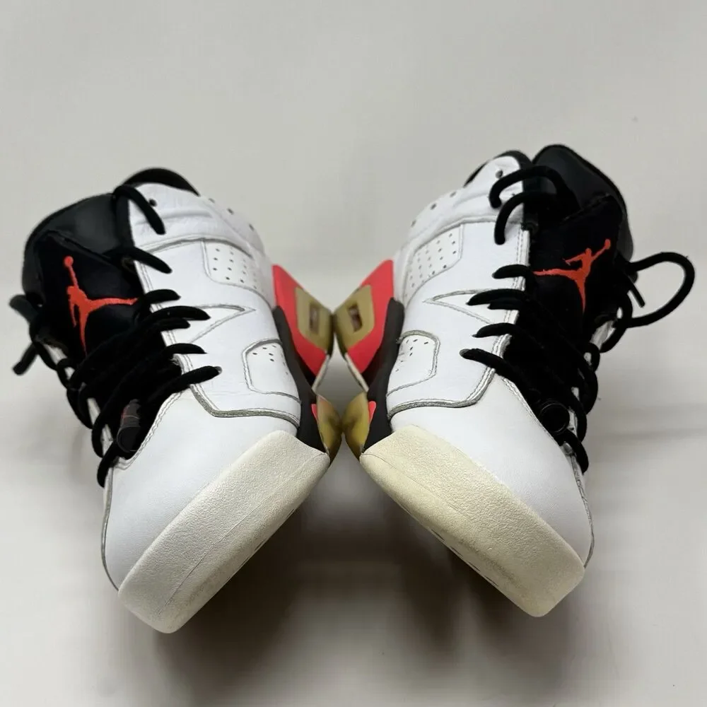 Nike Air Jordan 6 Retro Low Sneakers Shoes Mens 10.5 White Infrared Black 304401